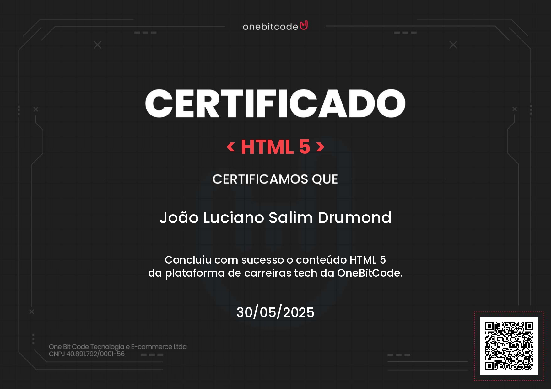 certificado HTML