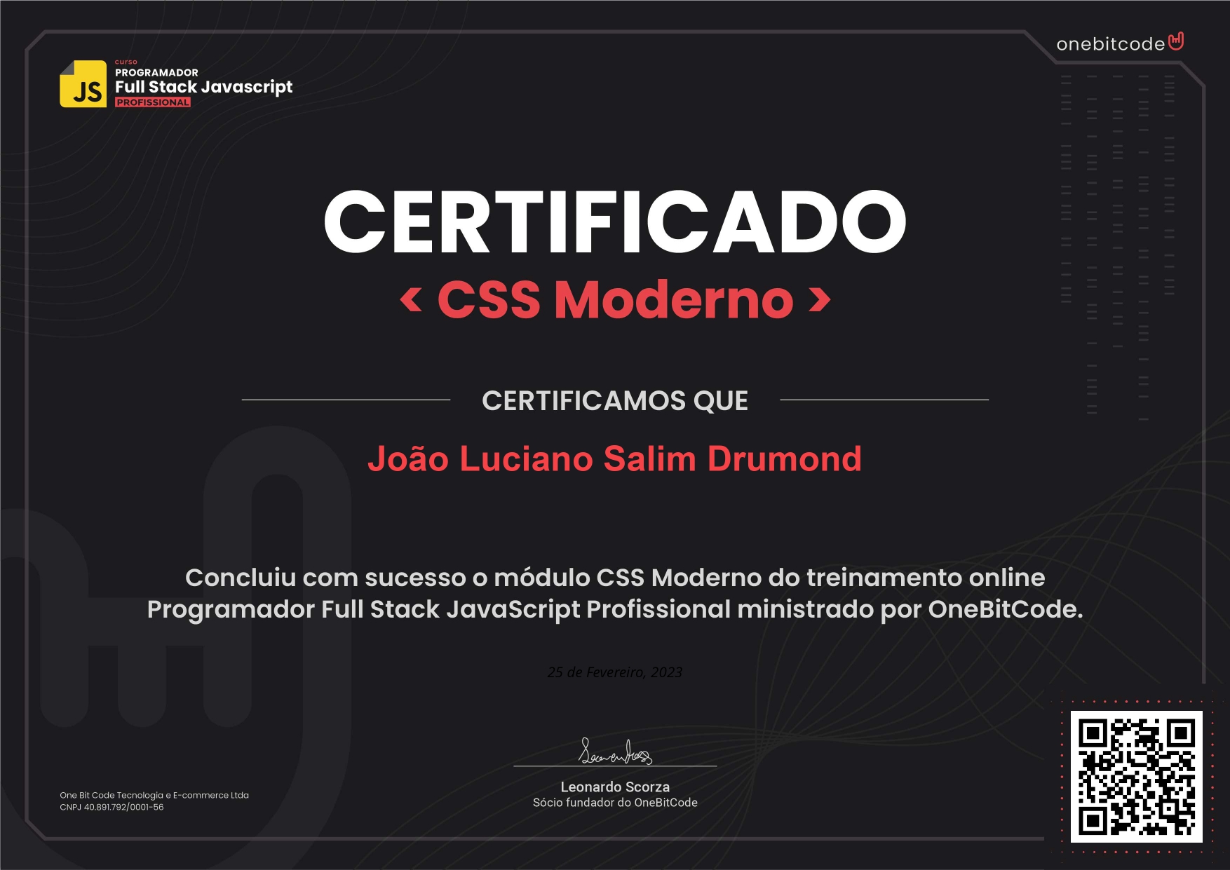 certificado CSS Moderno
