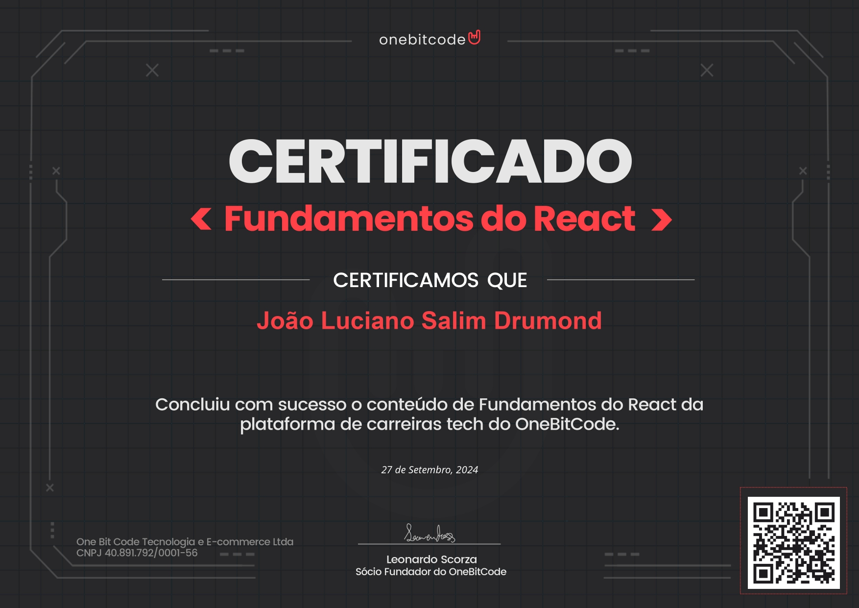certificado Fundamentos do React